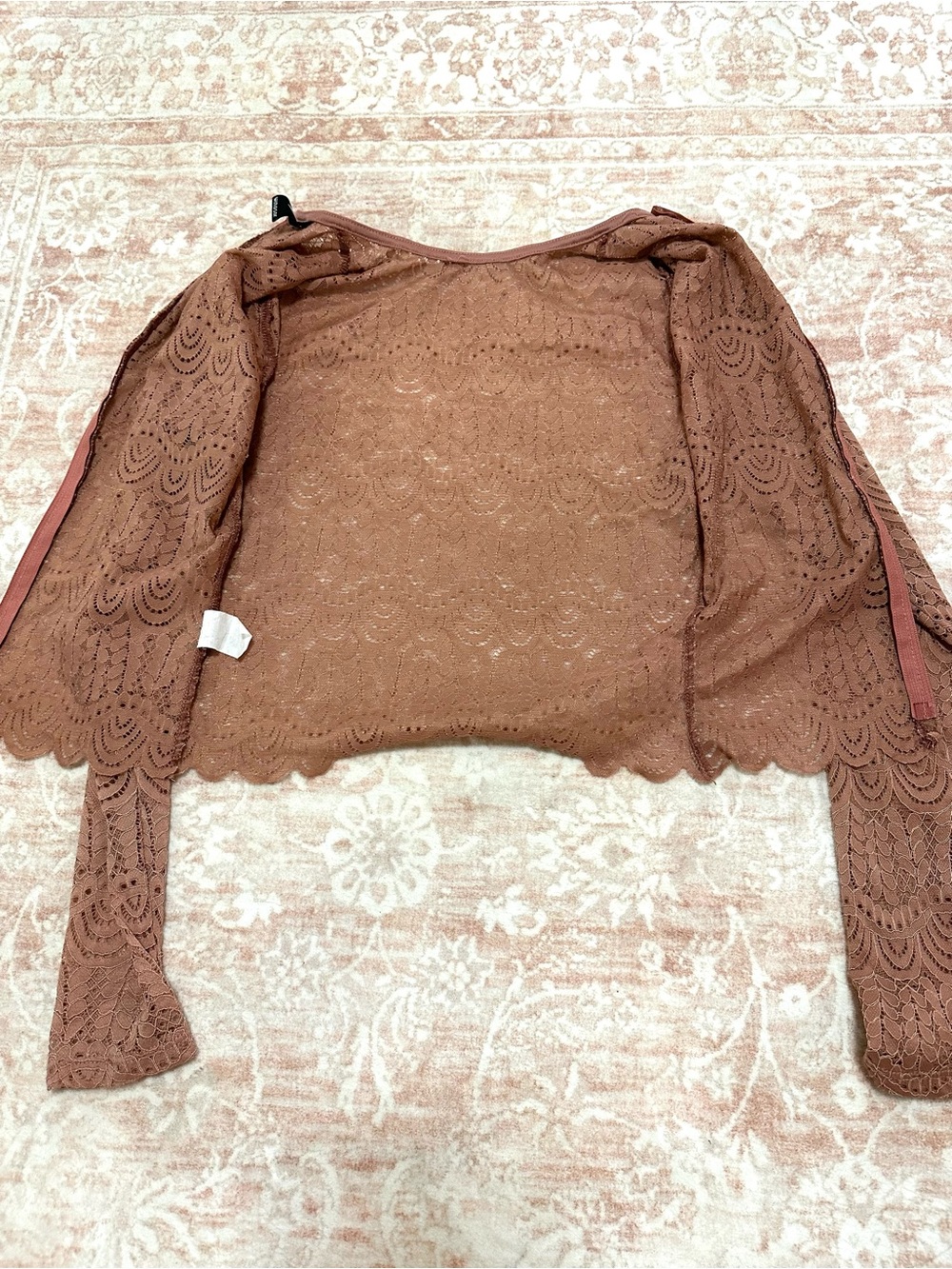 Dusty Rose 🪷 Lace Long Sleeve Top - Picture 6 of 11